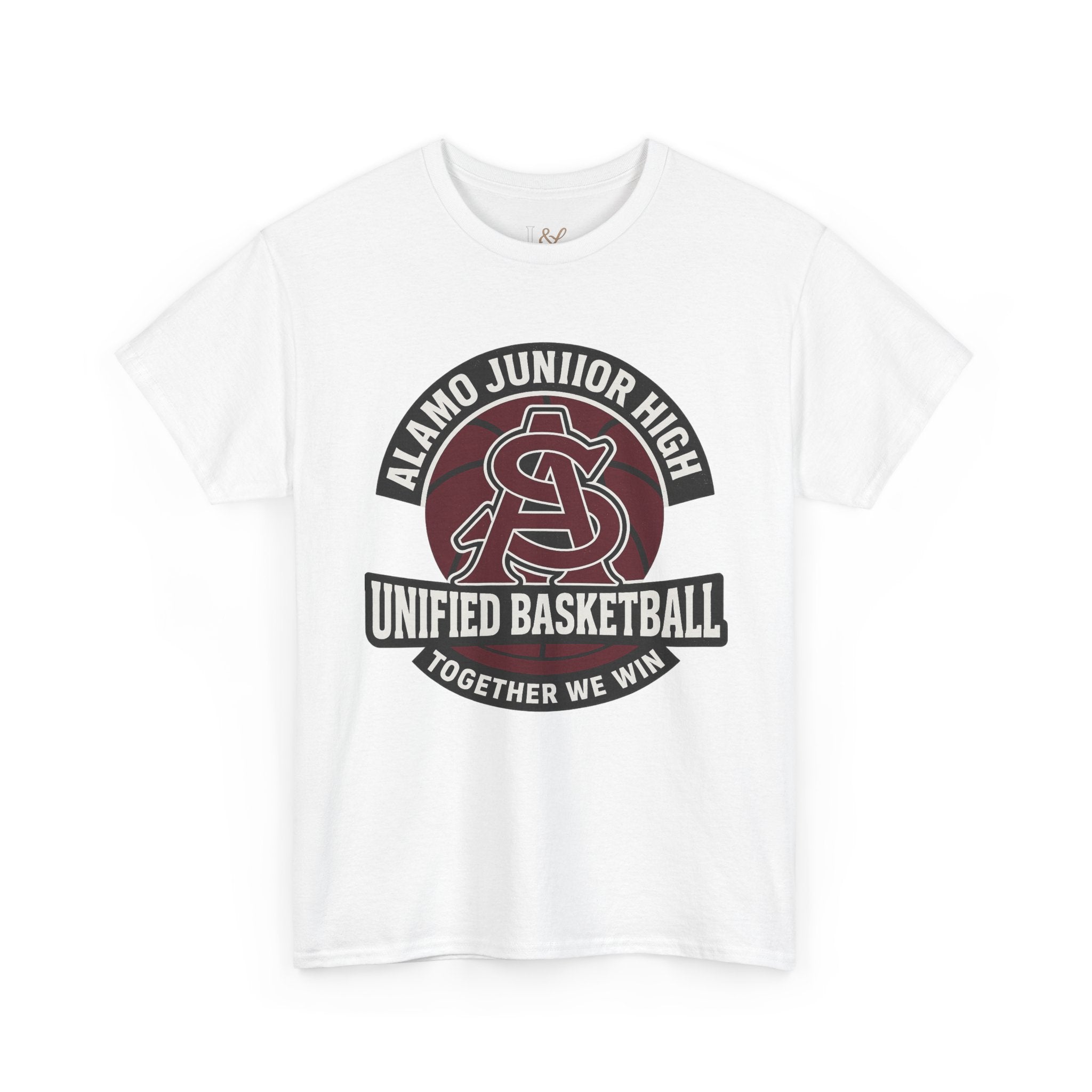 Alamo Junior High Unified Basketball T-Shirt — 'Together We Win' School Team Tee