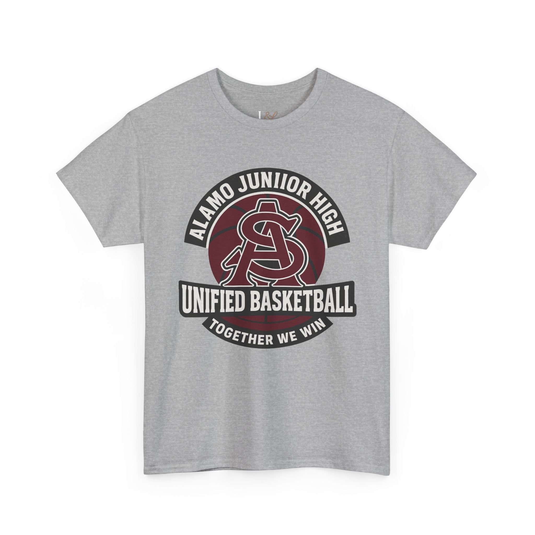 Alamo Junior High Unified Basketball T-Shirt — 'Together We Win' School Team Tee
