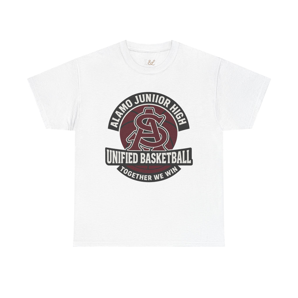 Alamo Junior High Unified Basketball T-Shirt — 'Together We Win' School Team Tee