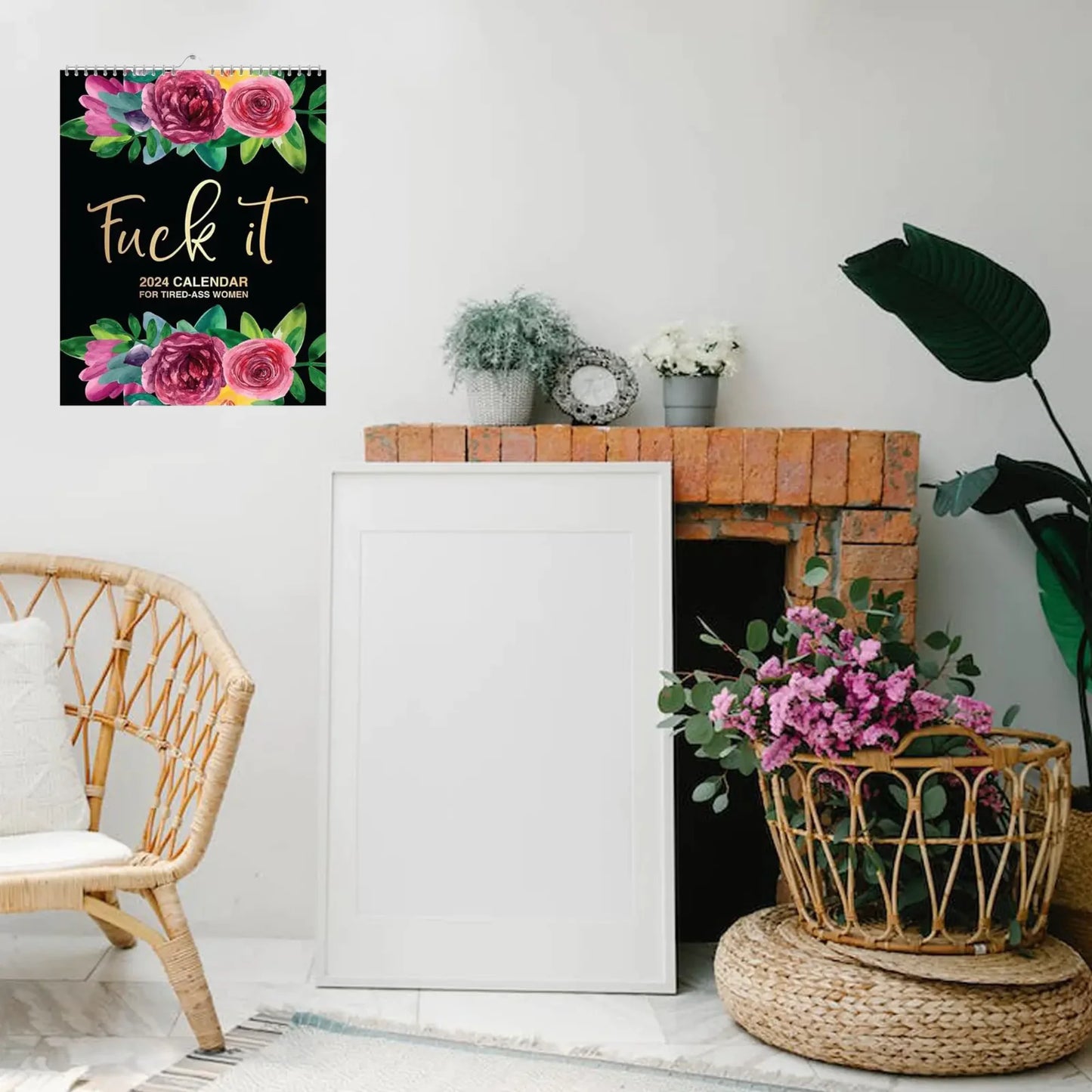 2024 Calendar For Tired-Ass Women Swear Word 12 Month Weekly Daily Wall Planner