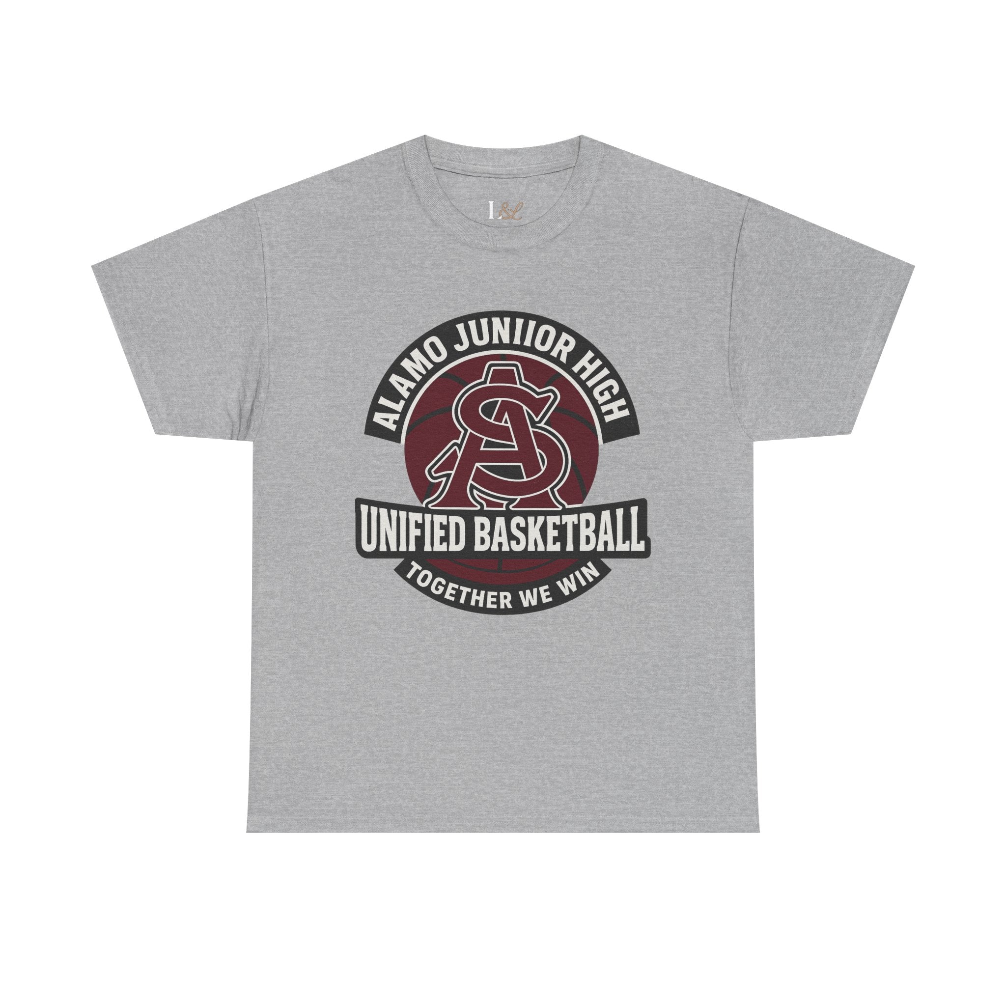 Alamo Junior High Unified Basketball T-Shirt — 'Together We Win' School Team Tee