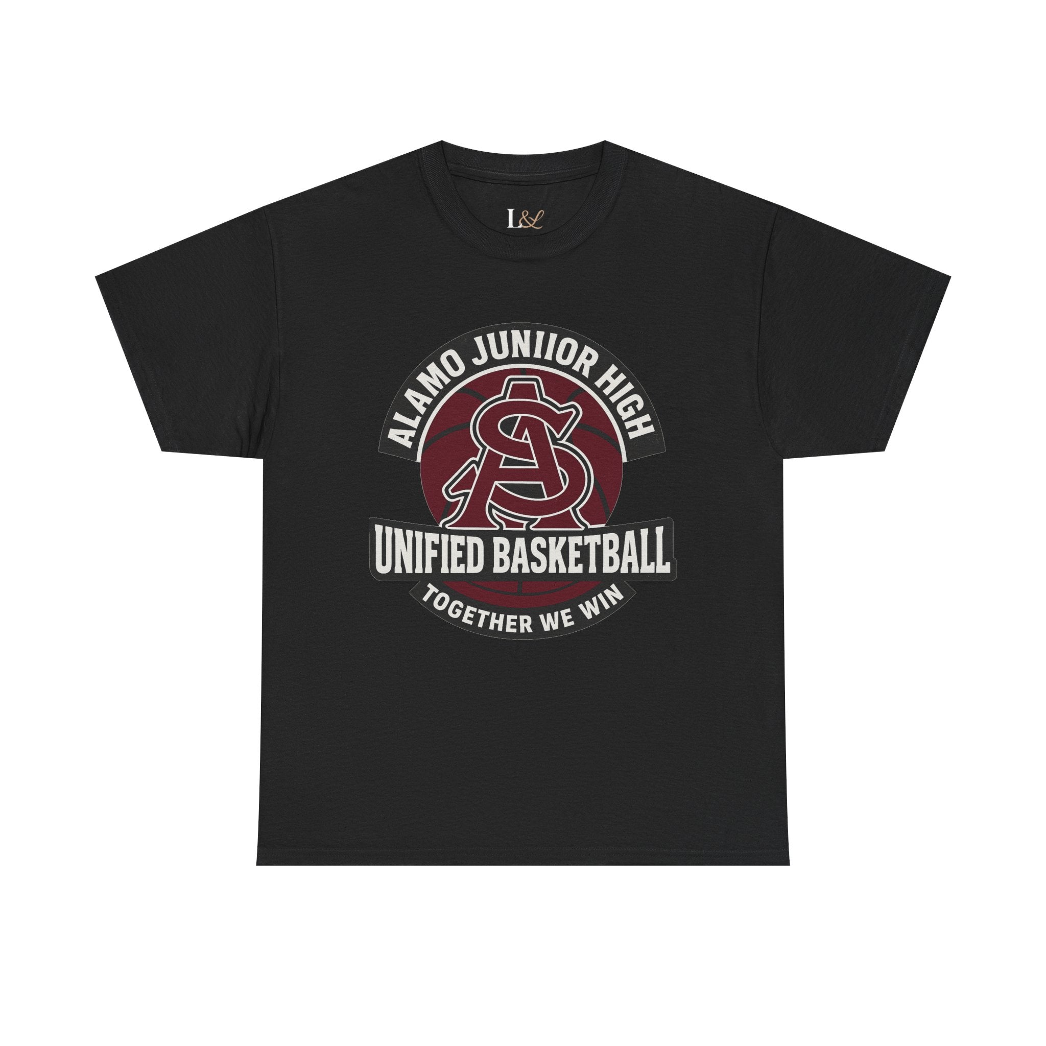 Alamo Junior High Unified Basketball T-Shirt — 'Together We Win' School Team Tee