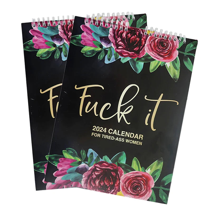2024 Calendar For Tired-Ass Women Swear Word 12 Month Weekly Daily Wall Planner